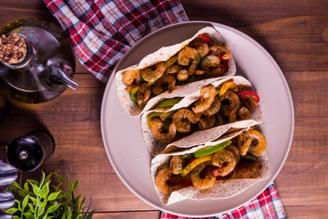 Tacos Fajitas de Gambas Camarones