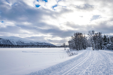 Fototapeta na wymiar Tromso en hiver en Norvège du Nord