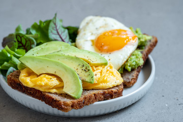 Avocado toast with Egg for healthy breakfast