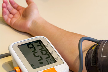 Blood pressure measurement close-up.The pressure is too low.