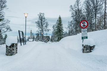 De la neige à Tromso en Norvège du nord (Scandivanie)