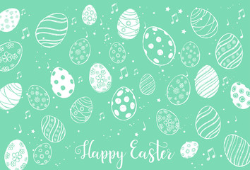 Doodle decorative eggs and elements for Easter. 