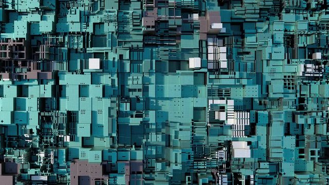 4K abstract modern CPU. Data mining, deep learning AI concept. Seamless loop.