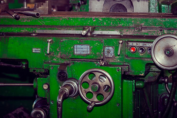 Metalworking machines working mechanisms are shot close-up 