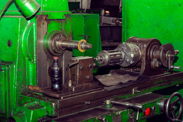 Metalworking machines working mechanisms are shot close-up 