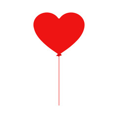 Fototapeta na wymiar Red heart balloon isolated on white background. Heart. Vector illustration. EPS 10.