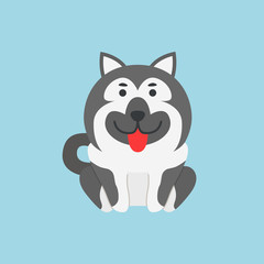 Dog. Logo, icon dog. Blue background. Vector illustration. EPS 10.