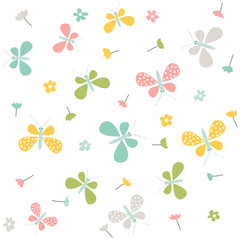 Spring pattern. Vector seamless background.
