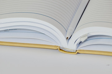 Note on white background, business or study background,photo