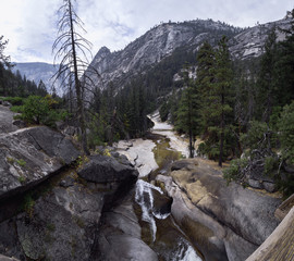Above Nevada Fall waterfall in autumn