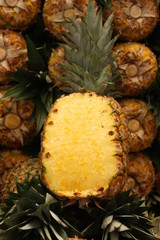 half yellow pineapple