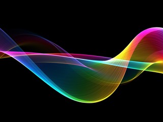 Abstract multicolored light waves background