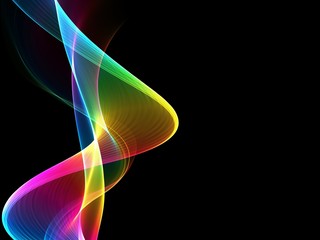 Abstract multicolored light waves background