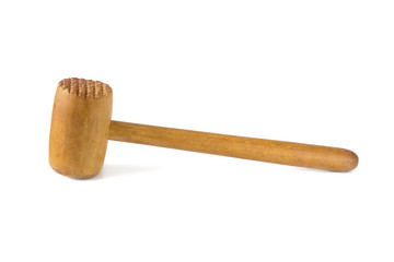 Wooden hammer for beating meat