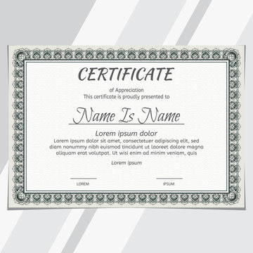 Certificate Potrait and Landscape. Template diploma border for use in design. Award background Gift voucher. Eps10 vector.