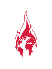 flammen heiß klimawandel feuer brennen schmelzende erde tropfen graffiti retten klima erderwärmung verschmutzen echt co2 ökologisch schützen retten planet grün leben frieden hippie logo