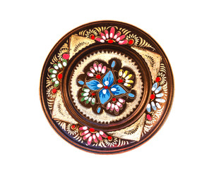 traditional Turkish copper plate - isolated