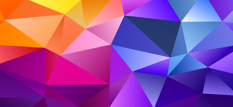 Color Blend Rainbow Trendy Low Poly BG Design © WhataWin