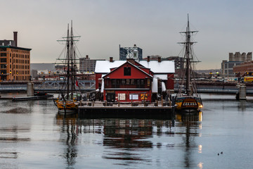 Boston, USA- March 01, 2019: Streets of Boston, Capital city of state Massachusetts, United states of America