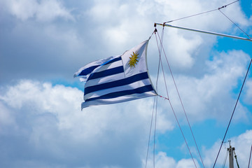 flag in yacht pole