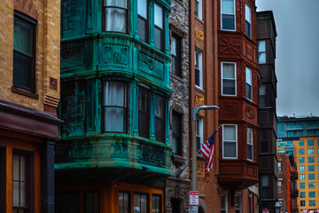 Boston, USA- March 01, 2019: Streets of Boston, Capital city of state Massachusetts, United states of America