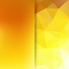 Abstract geometric style yellow background. Blur background with glass. Vector illustration