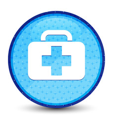 Obraz premium Medical bag icon galaxy cyan blue round button