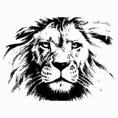 Lion head silhouette vector illustration