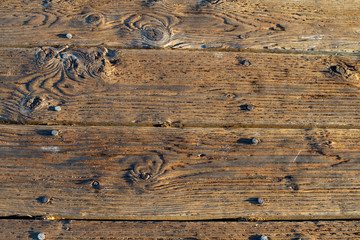 Old Weathered Boards with knots and nails.