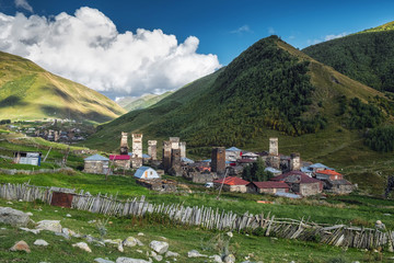 Ushguli village, Murkmeli and Chazhashi community in Svaneti, Georgia