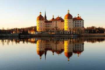 Deurstickers Sunset at Castle Moritzburg and Castle pond © Norbert Baum