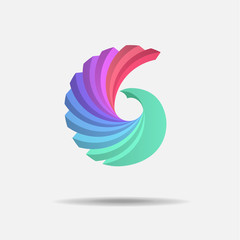 Abstract gradient logo. Origami logo. Vector illustration.