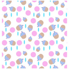 Cupcake seamless icecream cute pattern