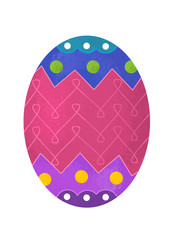 cartoon happy easter scene with colorful easter egg on white background - illustration for children