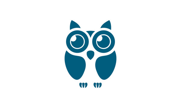 simple blue owl logo