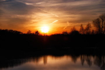 Obraz premium Sonnenuntergang am See