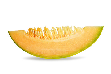 Melon slice isolated on white background