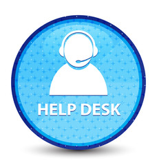 Help desk (customer care icon) galaxy cyan blue round button