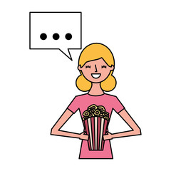 woman holding popcorn