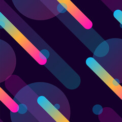 Vaporwave seamless 80's style pattern with geometric shapes.