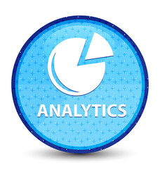 Analytics (graph icon) galaxy cyan blue round button