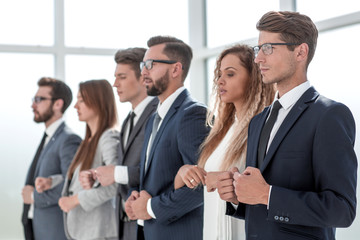 Fototapeta premium close up. business team holding each other's hands