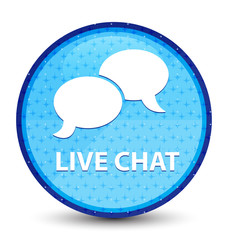 Live chat galaxy cyan blue round button