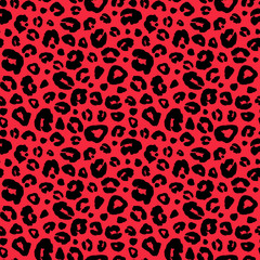 Leopard skin print seamless pattern background. Animal fur spot abstract camouflage texture.