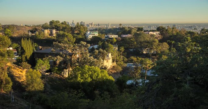 4K Hollywood Hills Homes Sunset Timelapse 
