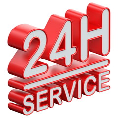 24 hours service text 3D
