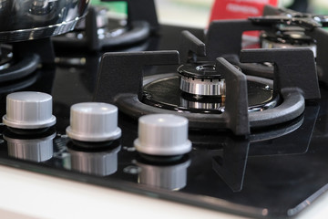 image of Gas stove close up