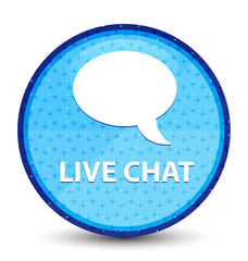 Live chat galaxy cyan blue round button