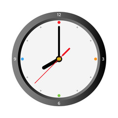 eight, modern black realistic clock concept