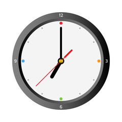 seven, modern black realistic clock concept